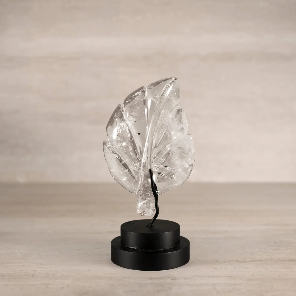 Natural Brazilian Quartz Leaf On Custom Stand - 9.25" / 540 G 1