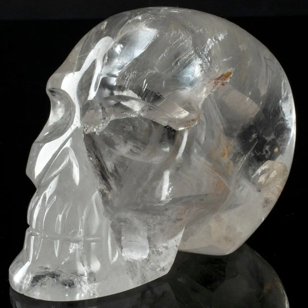 Natural Brazilian Quartz Skull Carving - 3 In. 1