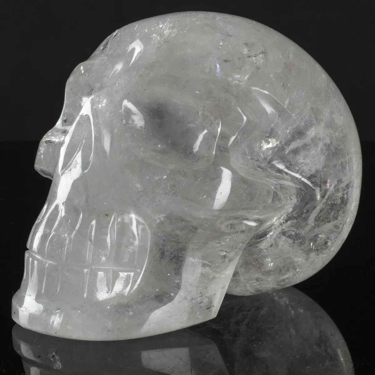 Natural Brazilian Quartz Skull Carving - 6 In. 1