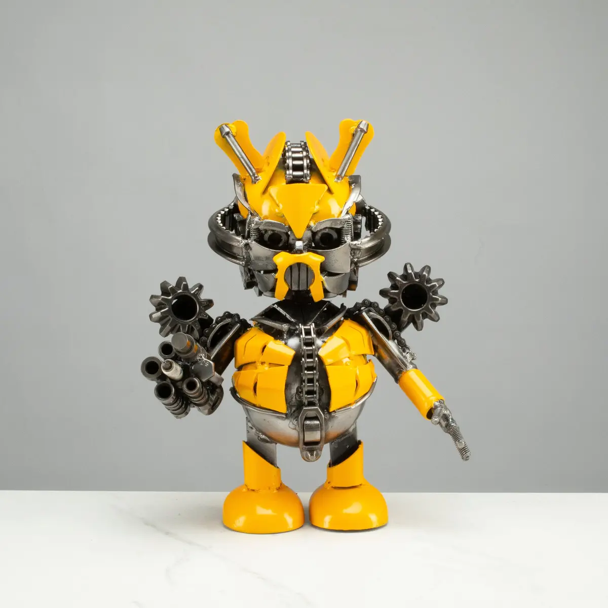 10" Bumblebee Inspired Recycled Metal Sculpture 1