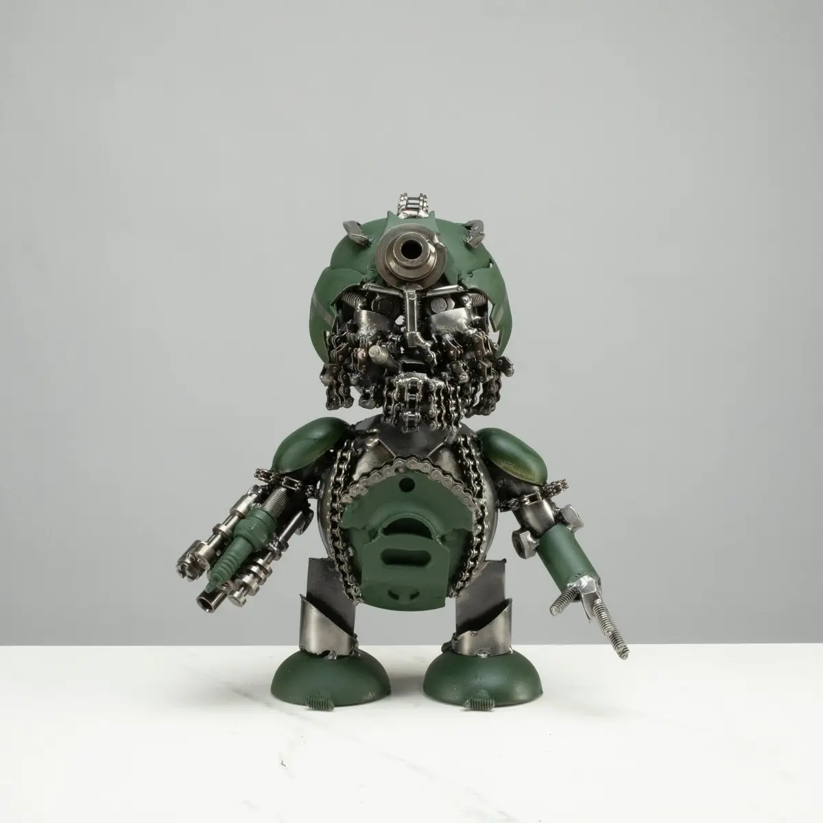 10" Hound Inspired Recycled Metal Sculpture 1