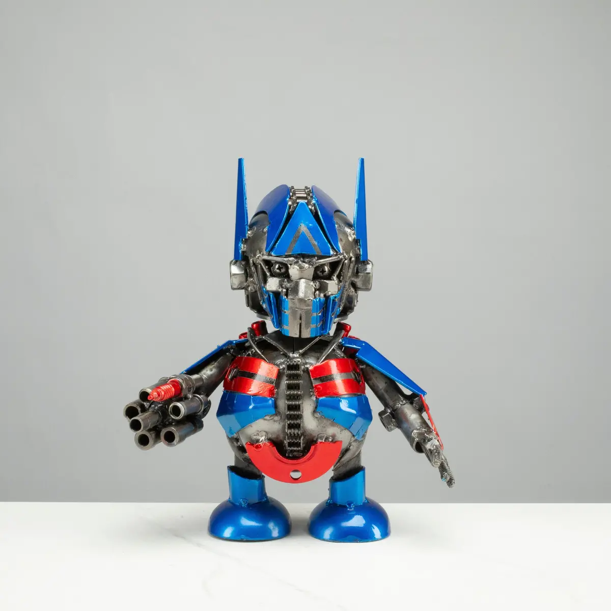 10" Optimus Prime Inspired Recycled Metal Sculpture 1