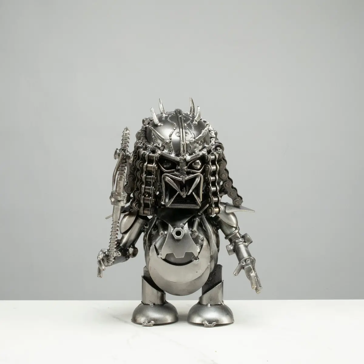 10" Predator Inspired Recycled Metal Sculpture 1
