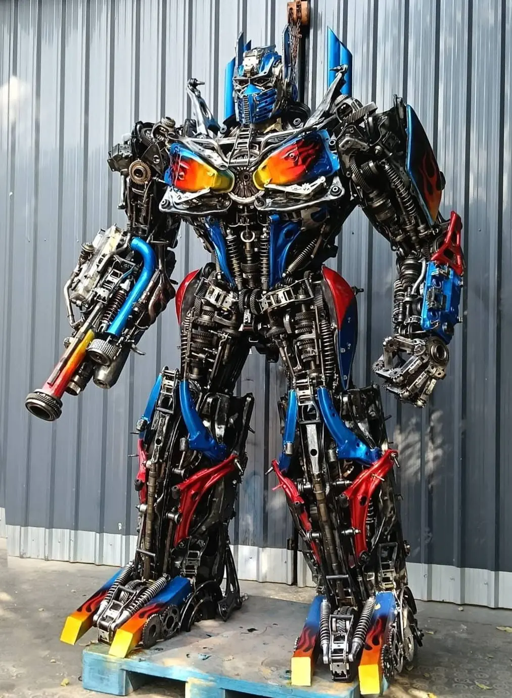 102" Optimus Prime Inspired Recycled Metal Art Sculpture 1