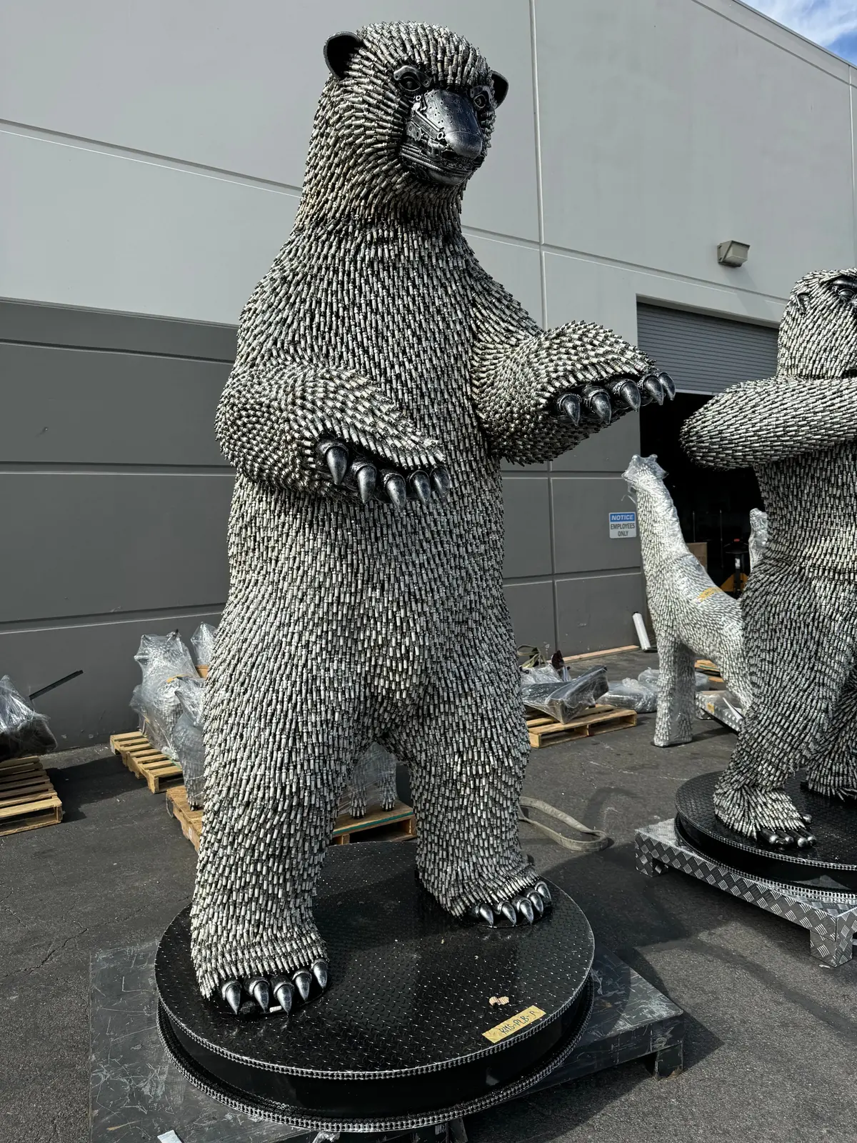 106" Spark Plug Polar Bear (20,000+) Recycled Metal Sculpture 1