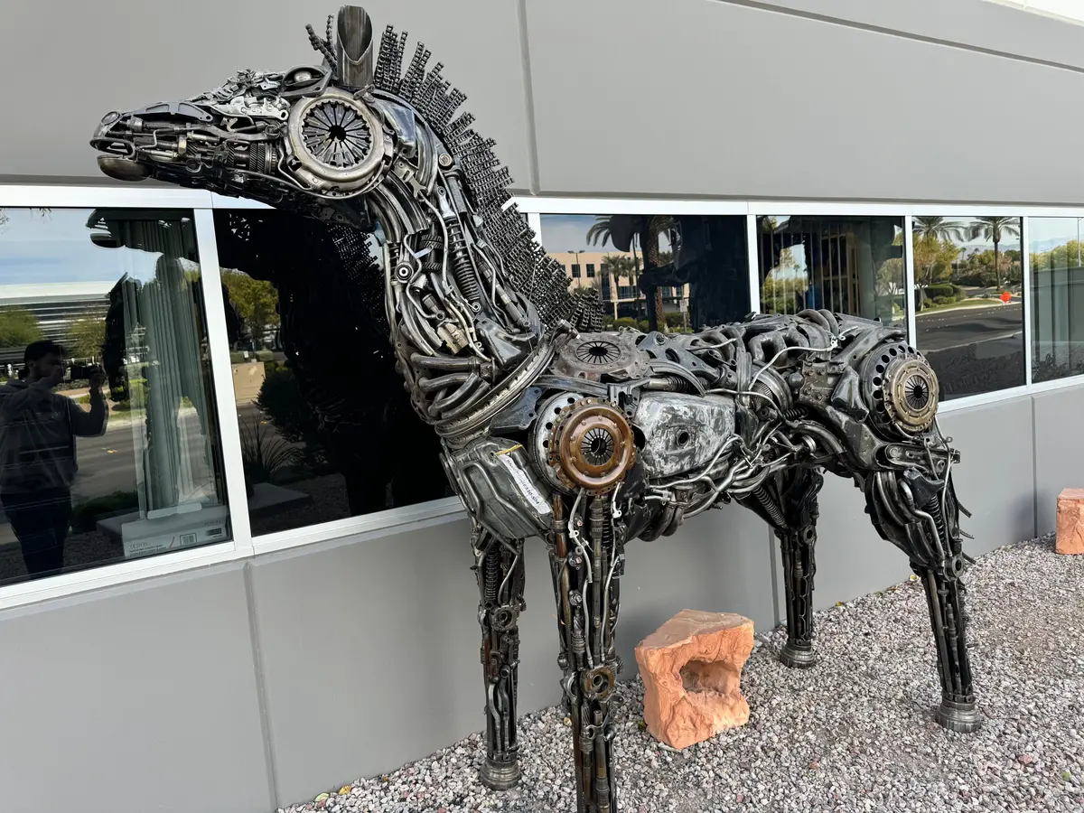 130" Large Horse Recycled Metal Sculpture 1