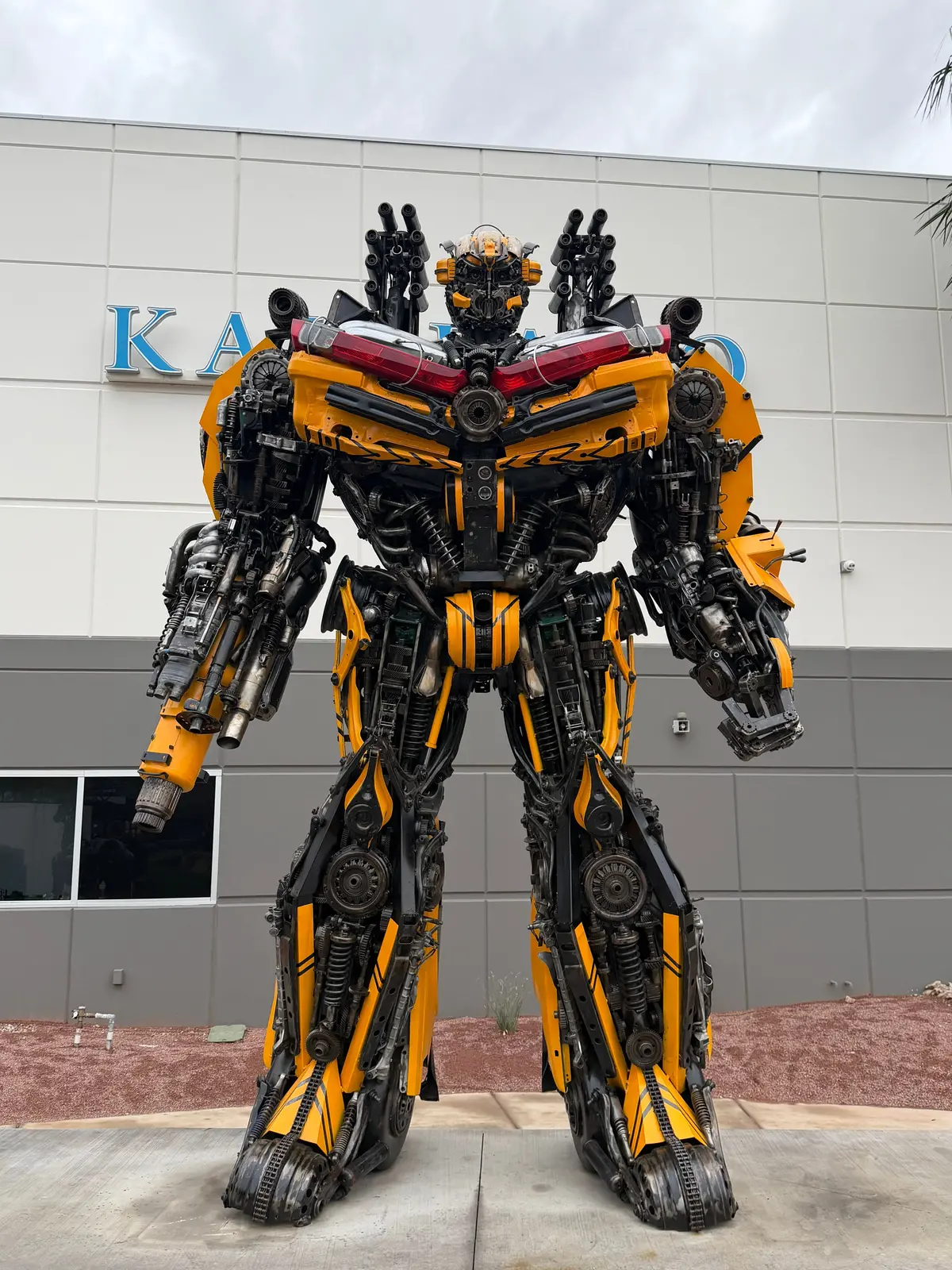 14'8" Tall Bumblebee Inspired Recycled Metal Art Sculpture (177 In / 450Cm) 1