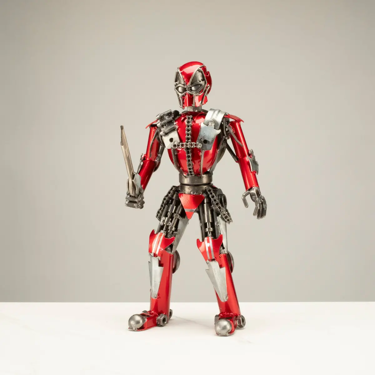 16" Deadpool Inspired Recycled Metal Art Sculpture 1