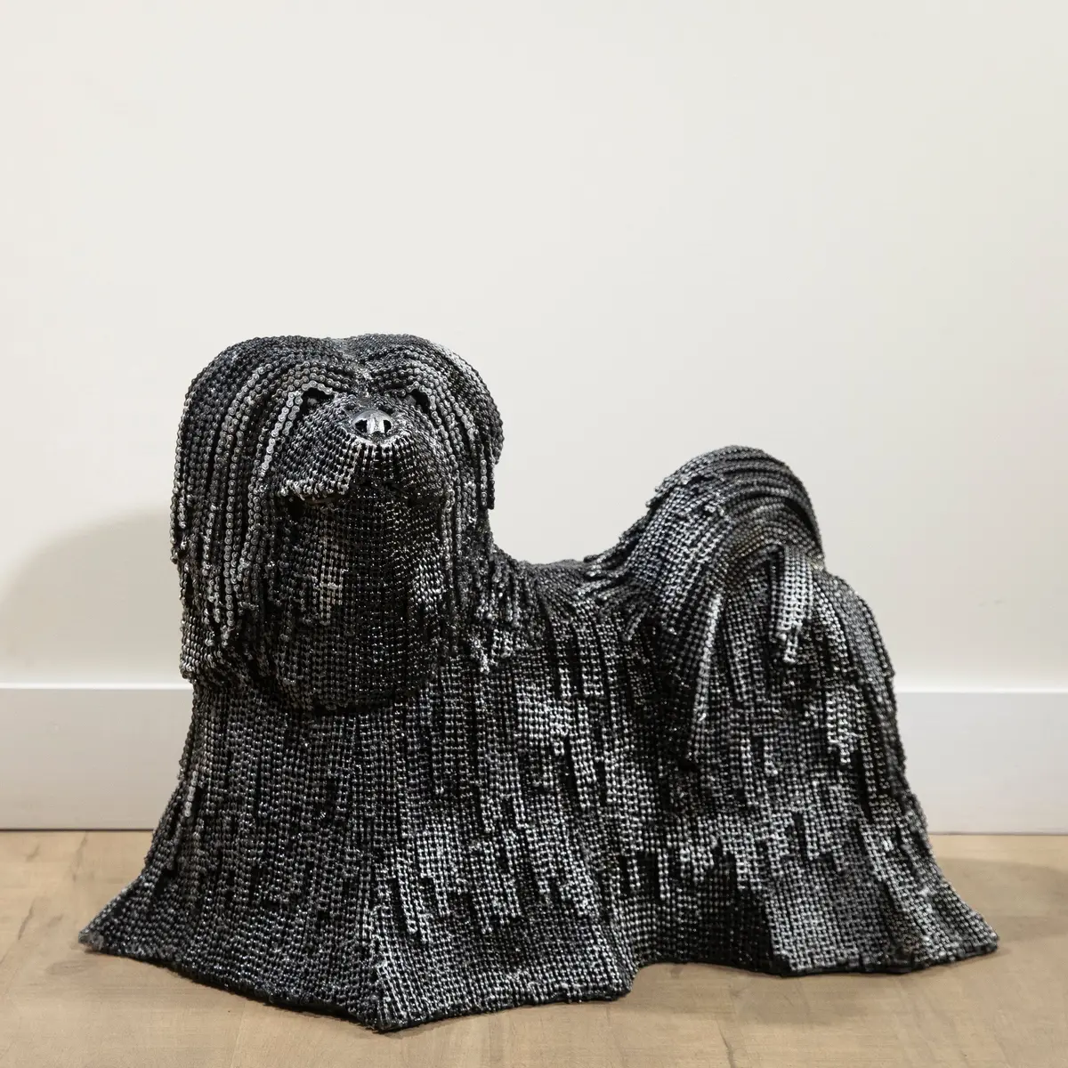 16" Shih Tzu/Lhasa Apso Dog Recycled Metal Art Sculpture 1