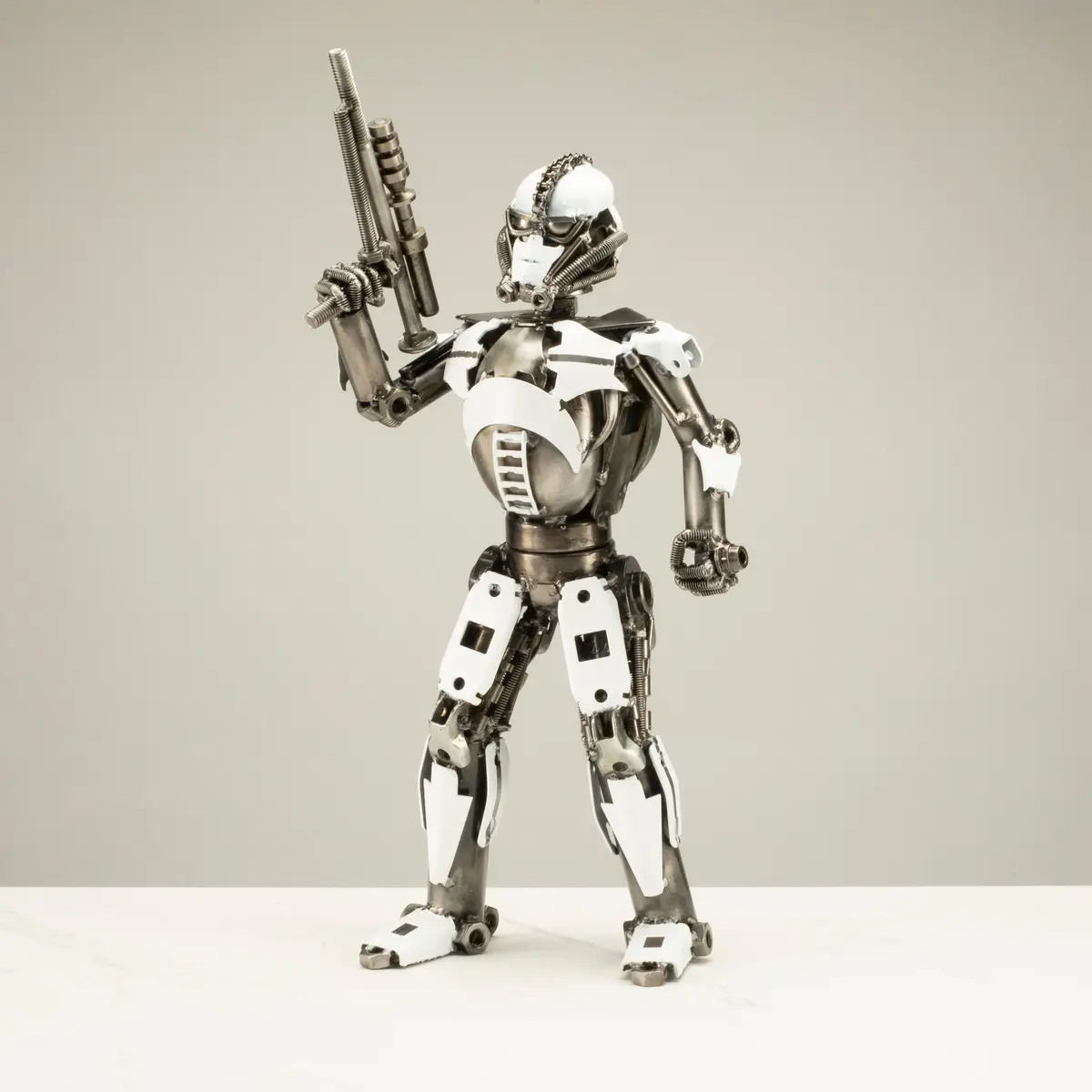 16" Storm Trooper Inspired Recycled Metal Sculpture 1