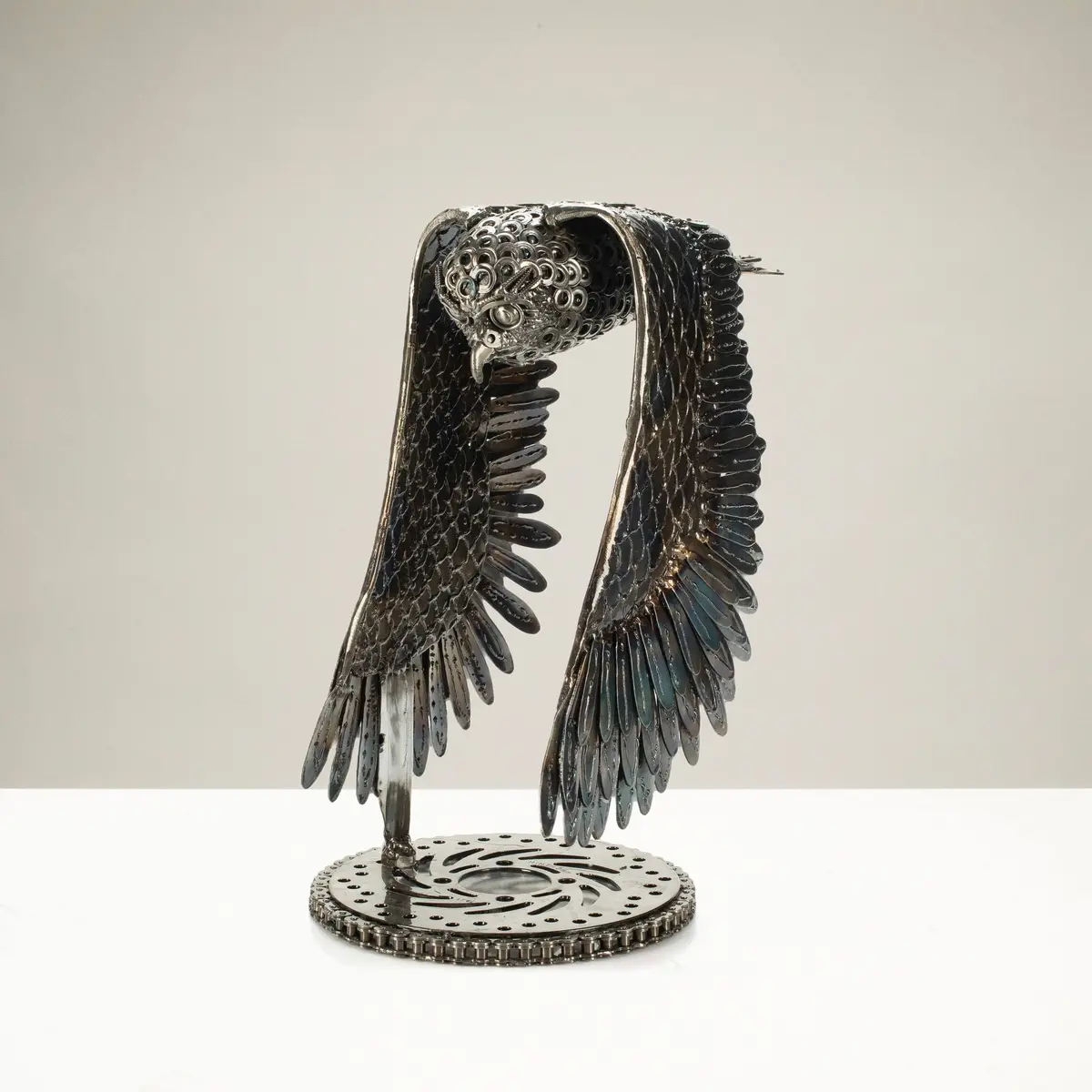 18" Owl Recycled Metal Art Sculpture 1
