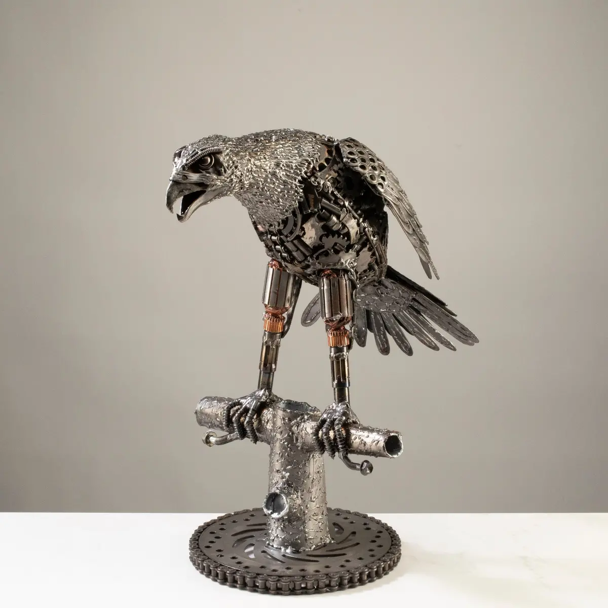 19" Eagle Recycled Metal Art Sculpture 1
