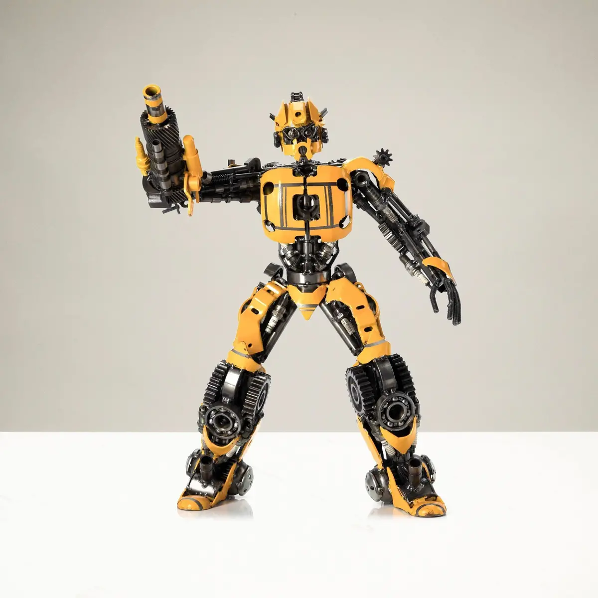 22" Bumblebee Inspired Recycled Metal Sculpture 1