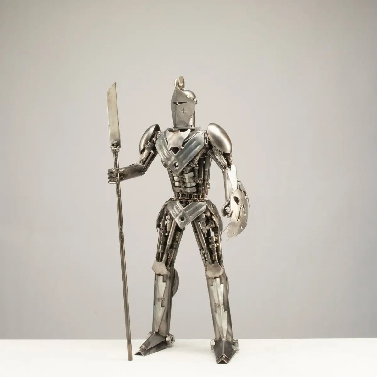 22" Knight Recycled Metal Art Sculpture 1
