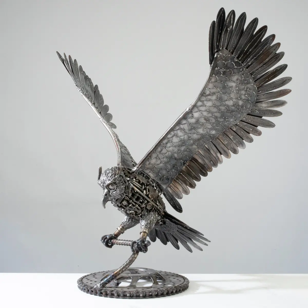 23" Owl Recycled Metal Art Sculpture 1