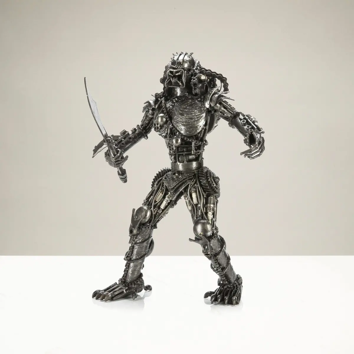 23" Predator With Sword Inspired Recycled Metal Sculpture 1