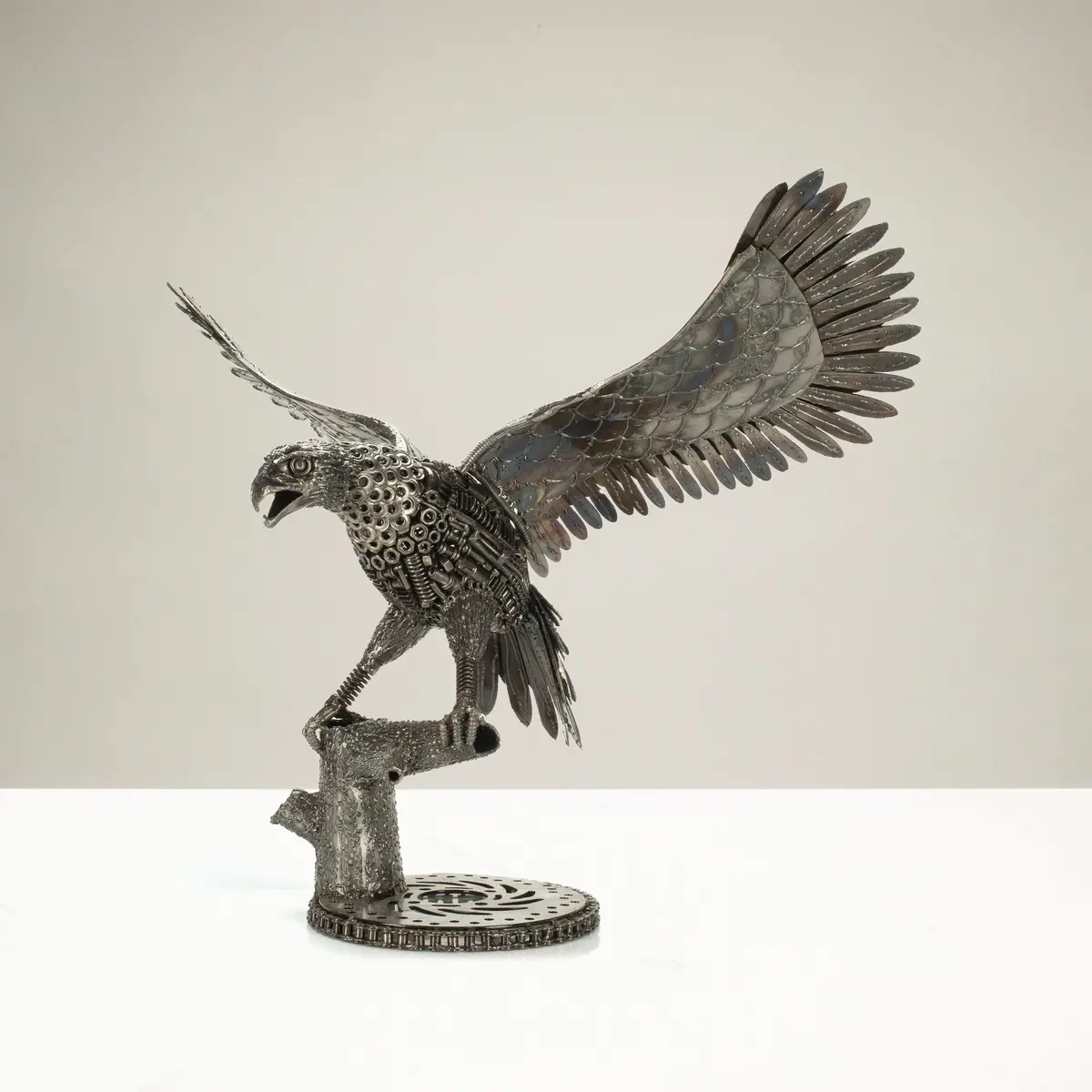 24" Majestic Eagle Recycled Metal Art Sculpture 1