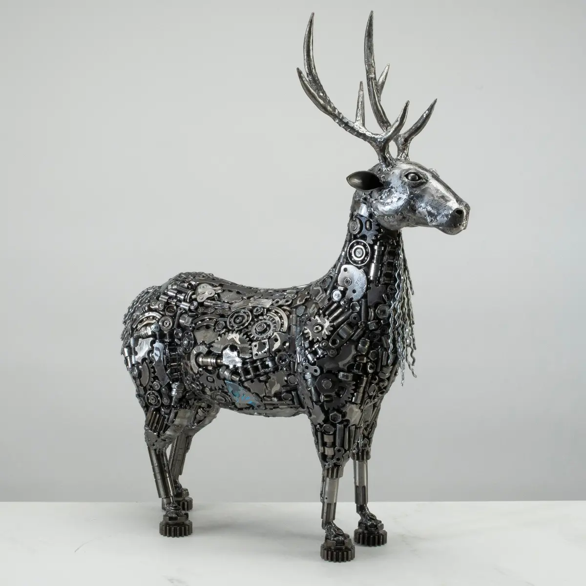 26" Reindeer Recycled Metal Art Sculpture 1