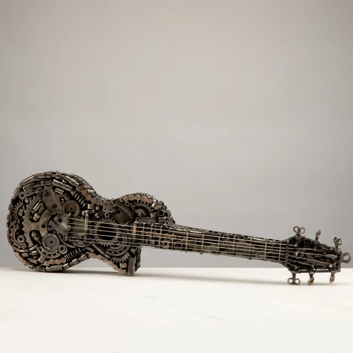 28" Ukulele / Guitar Recycled Metal Art Sculpture 1