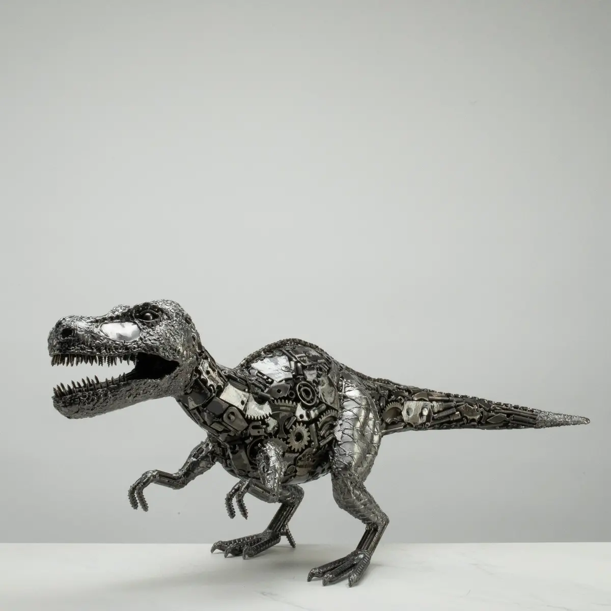 34" T-Rex Recycled Metal Art Sculpture 1