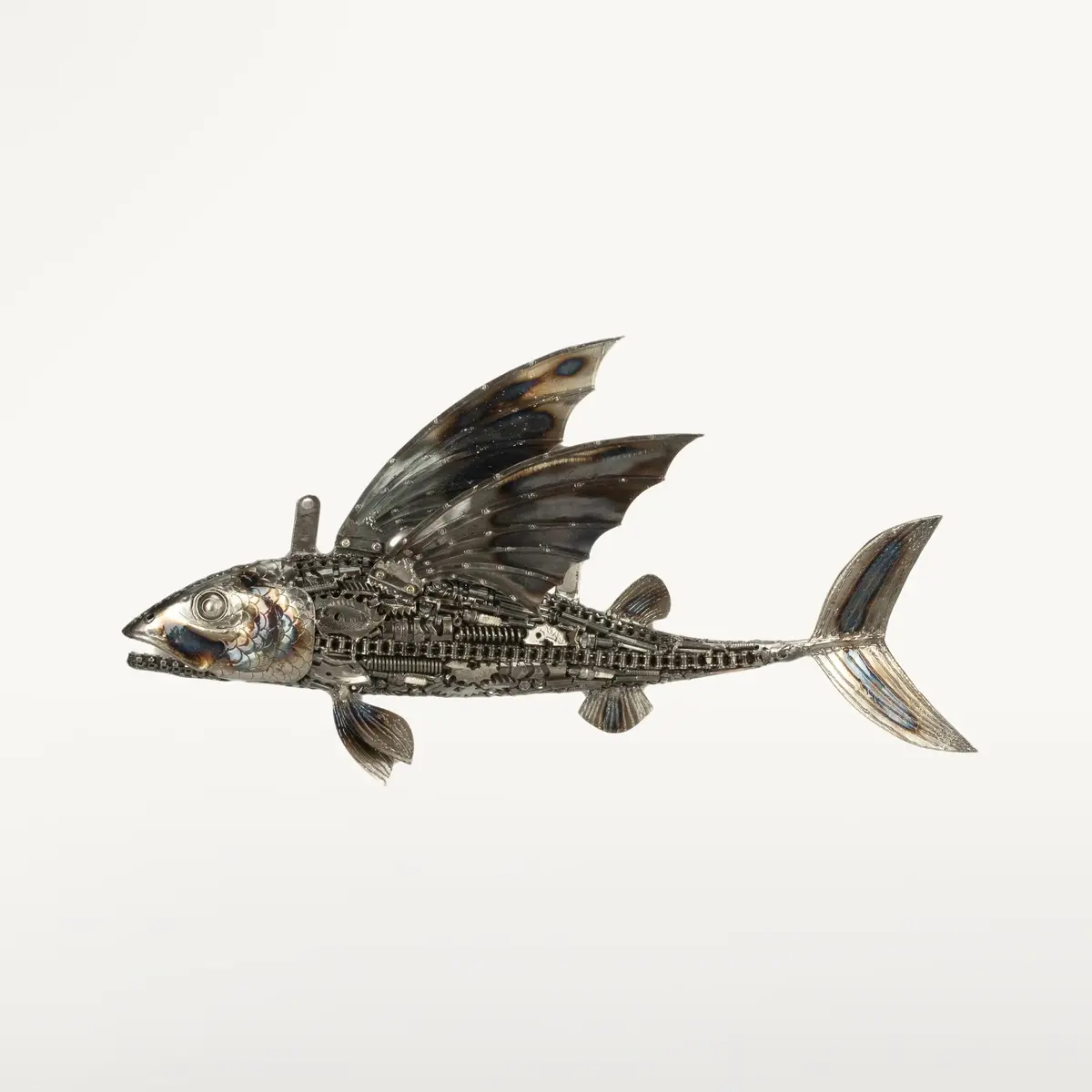 35" Flying Fish (Right) Recycled Metal Art Sculpture 1