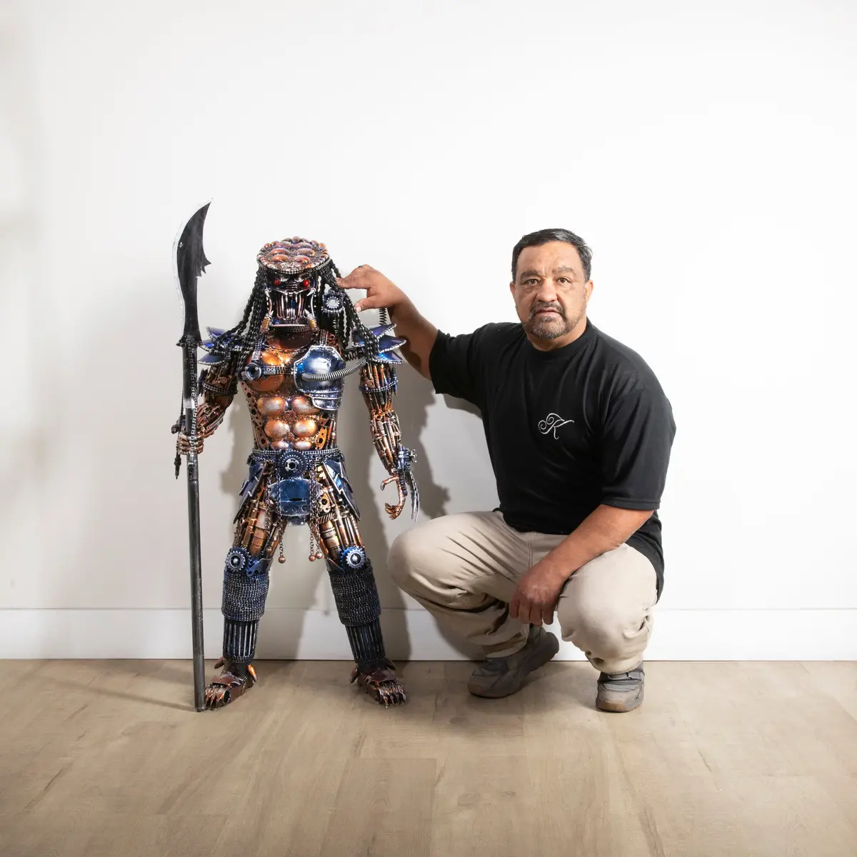 43" Predator Inspired Recycled Metal Sculpture 2