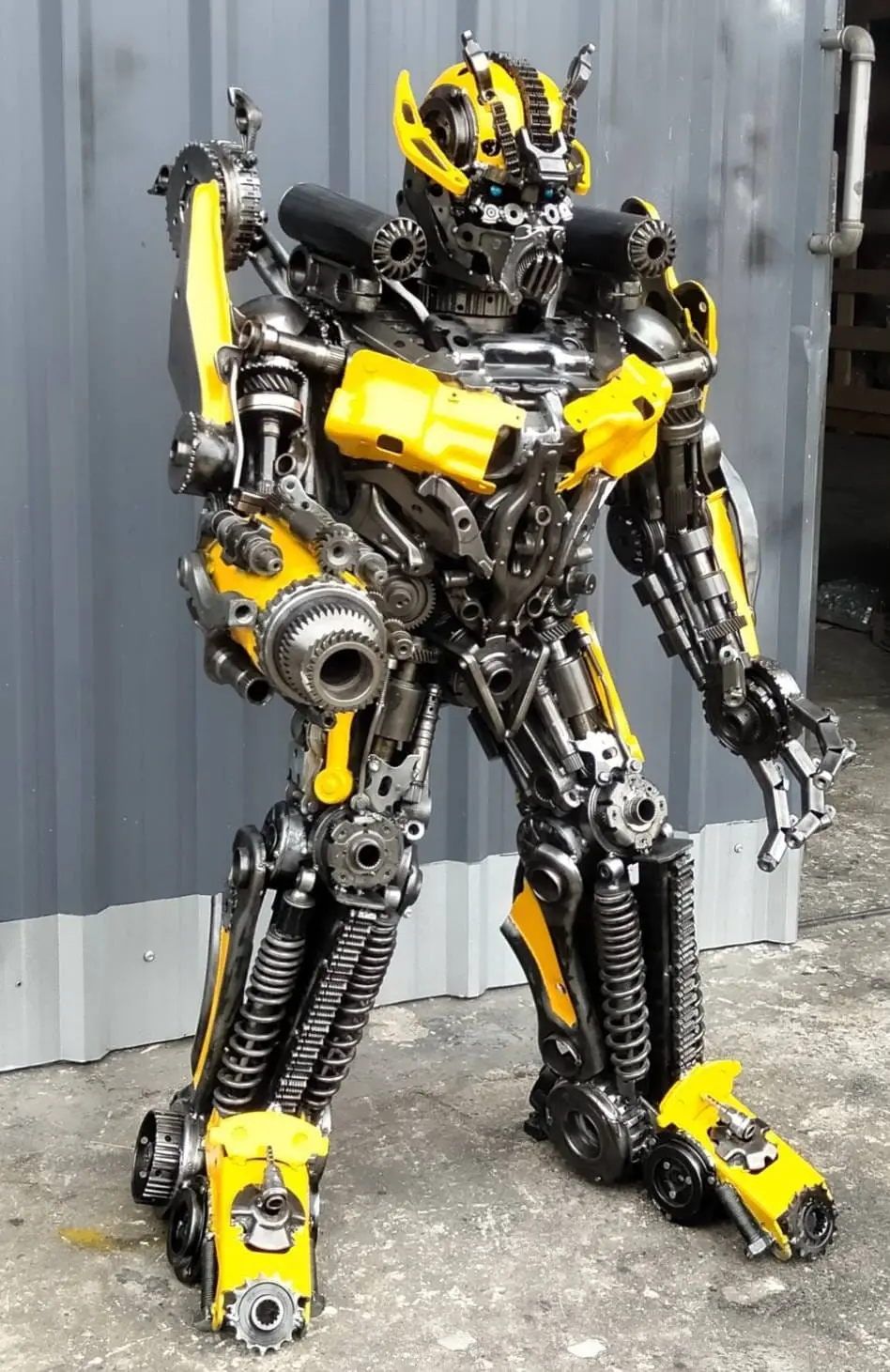 55" Bumblebee Inspired Recycled Metal Art Sculpture 1