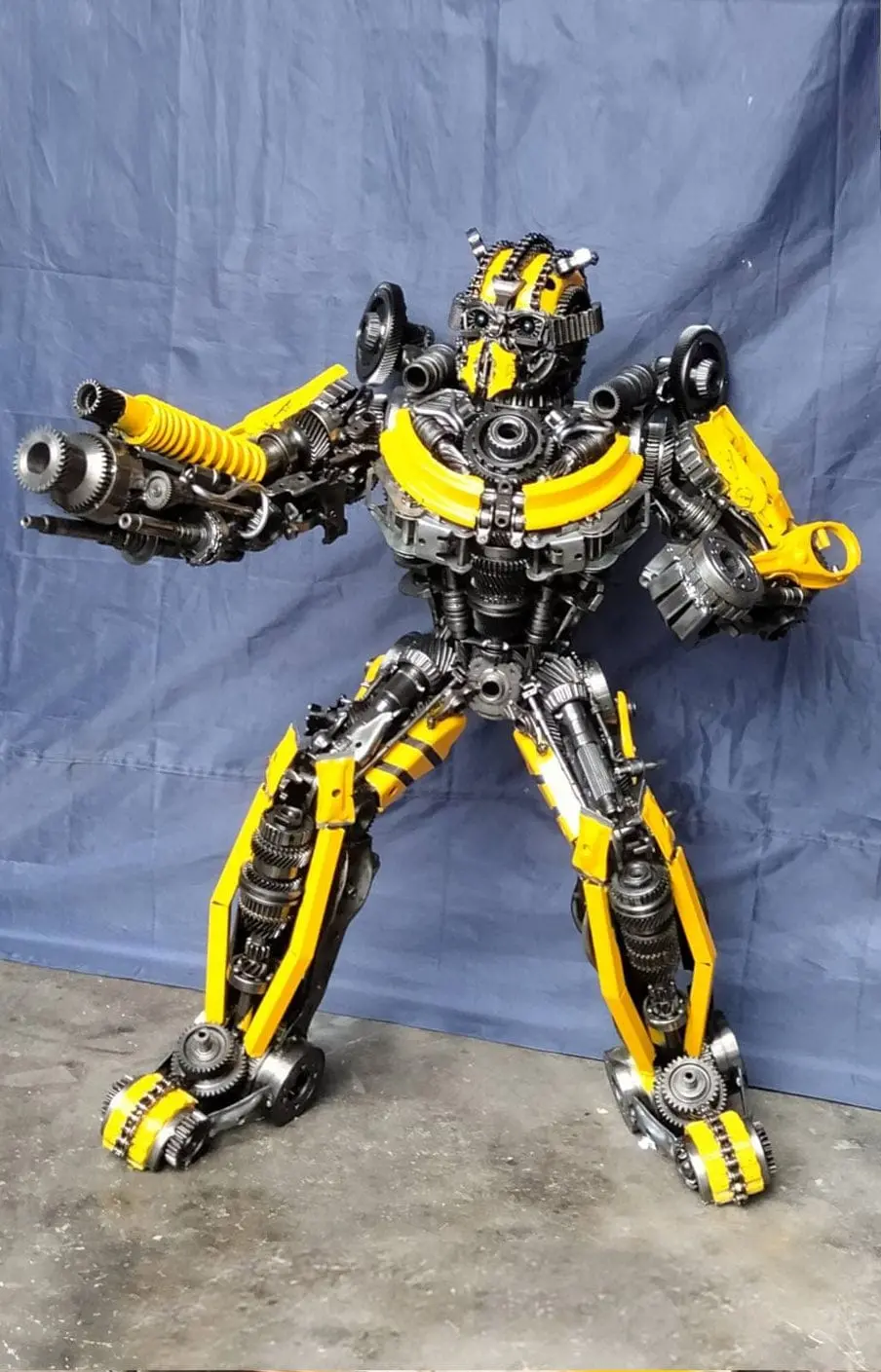 55" Bumblebee Inspired Recycled Metal Art Sculpture 1