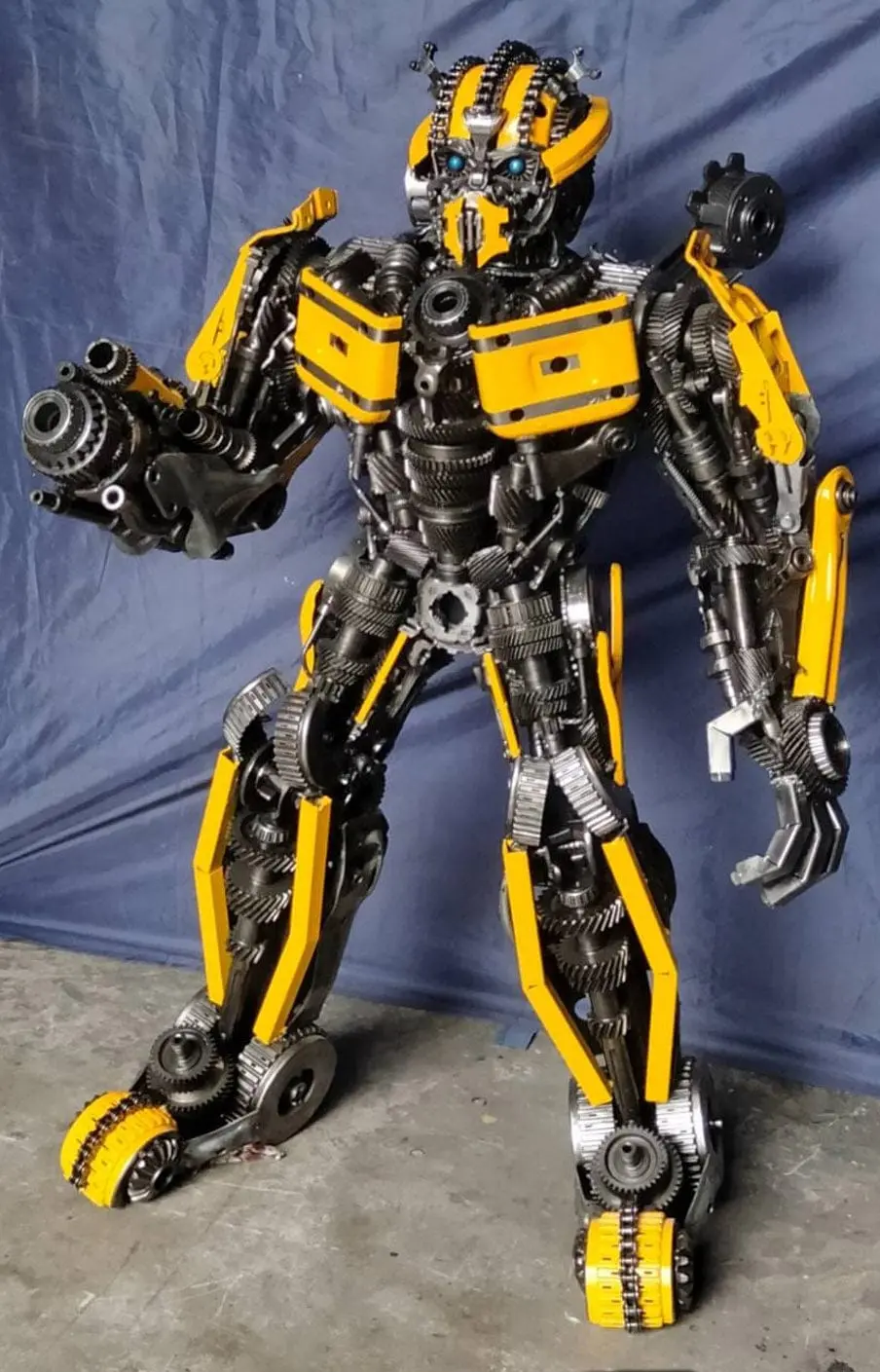 55" Bumblebee Inspired Recycled Metal Art Sculpture 1