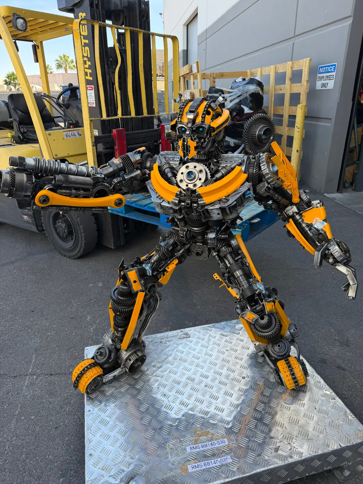 55" Bumblebee Inspired Recycled Metal Art Sculpture 1