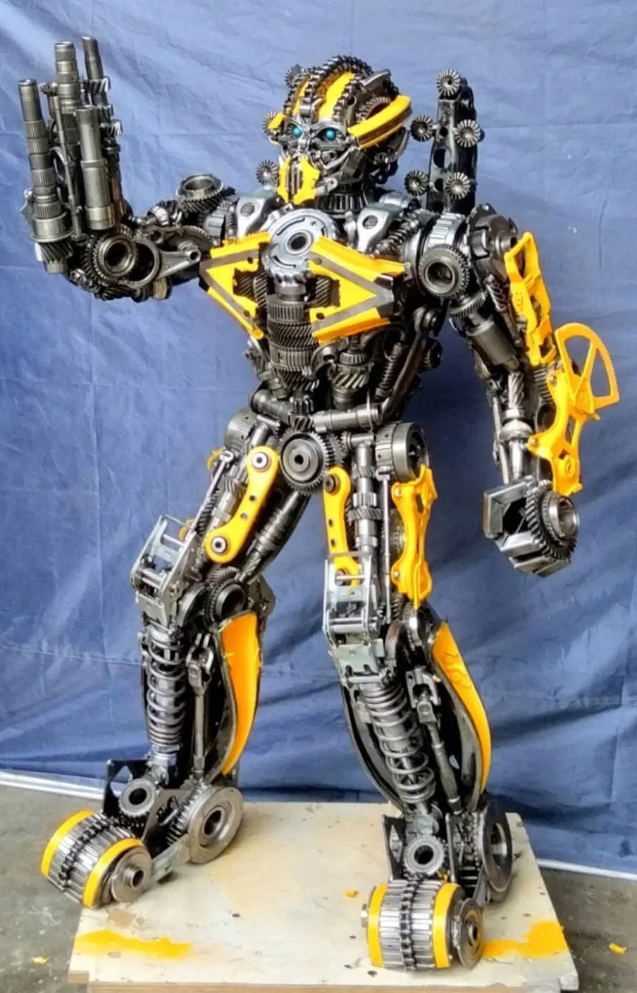 55" Bumblebee Inspired Recycled Metal Art Sculpture 1