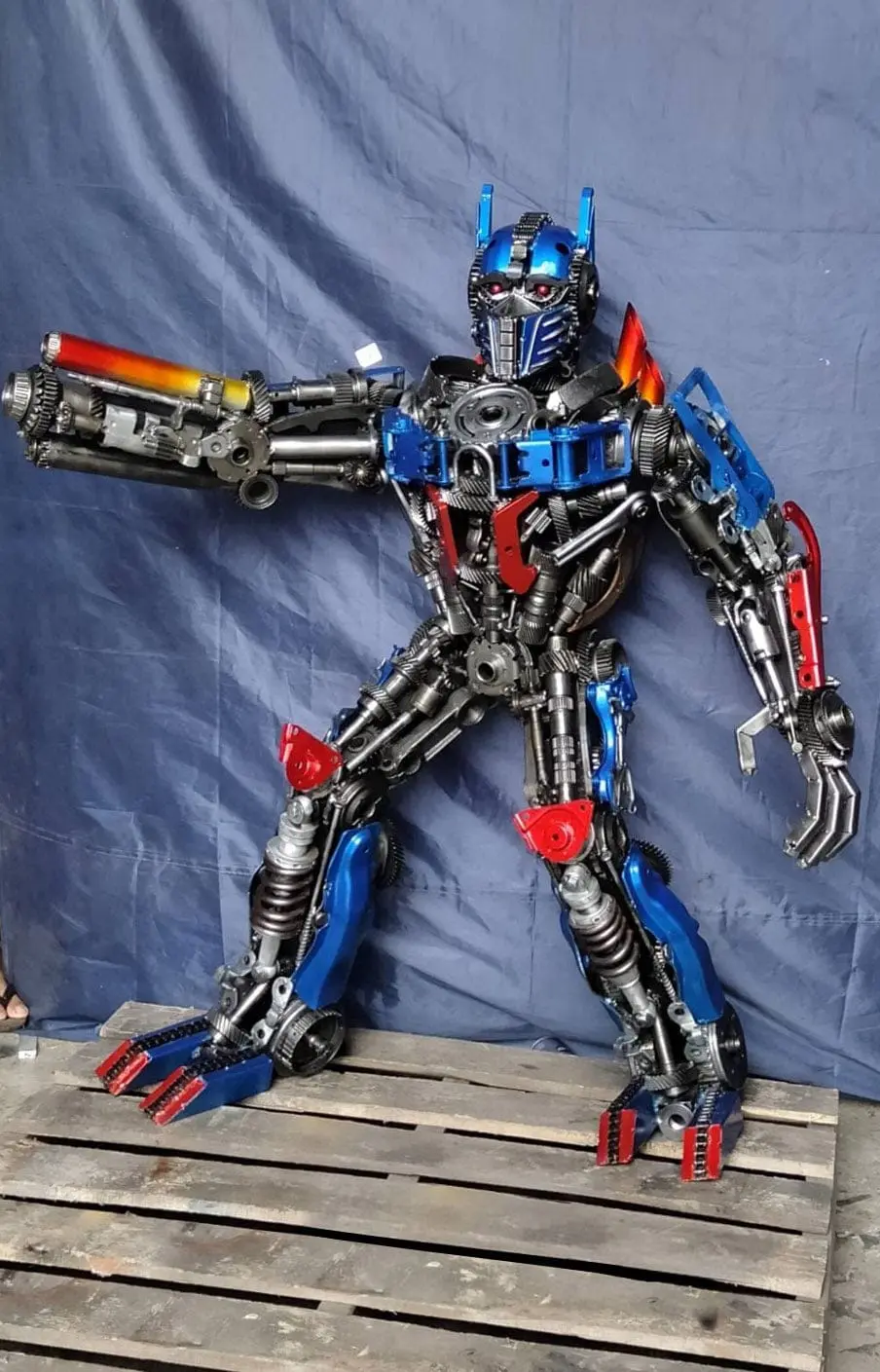 55" Optimus Prime Inspired Recycled Metal Art Sculpture 1