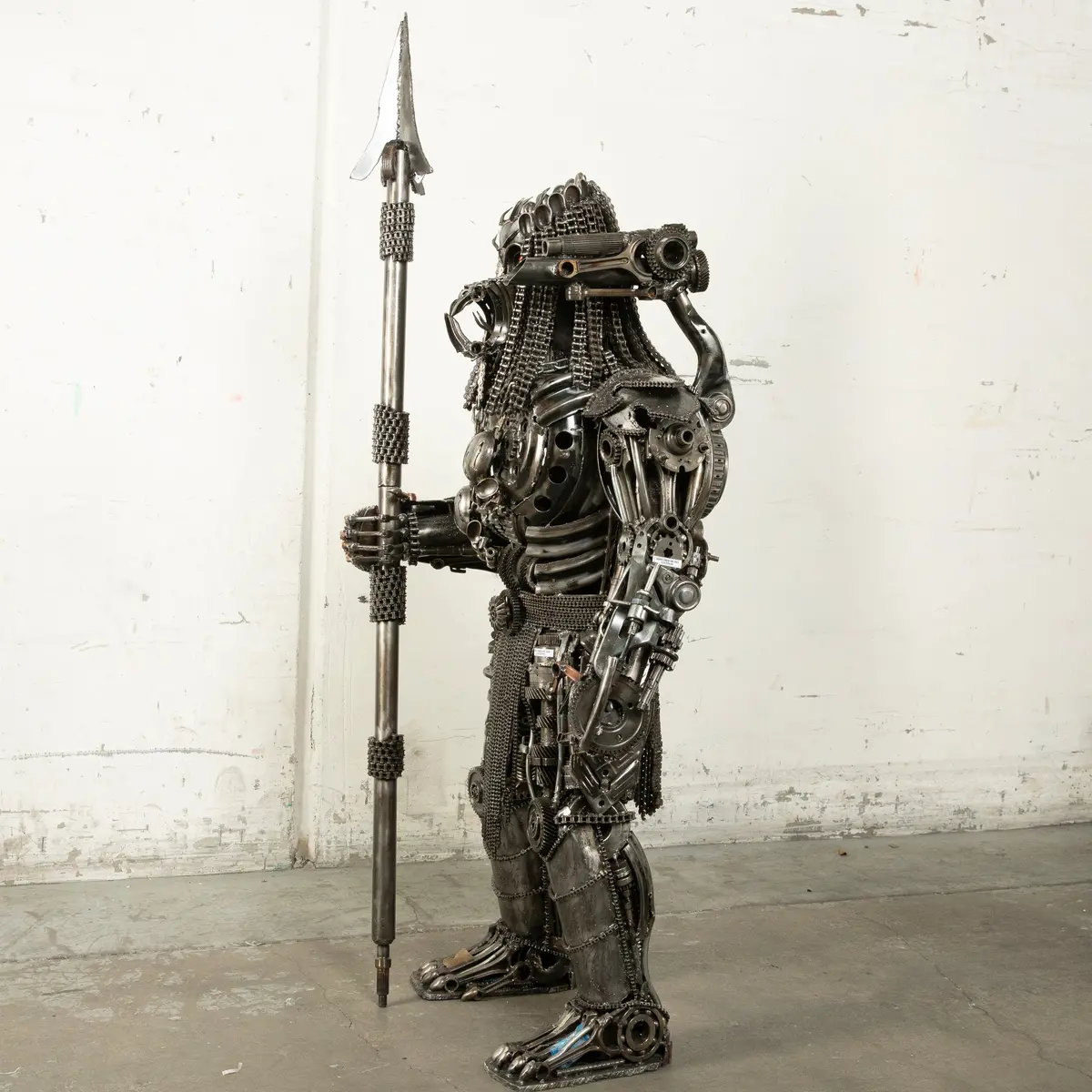 55" Predator Inspired Recycled Metal Art Sculpture 2