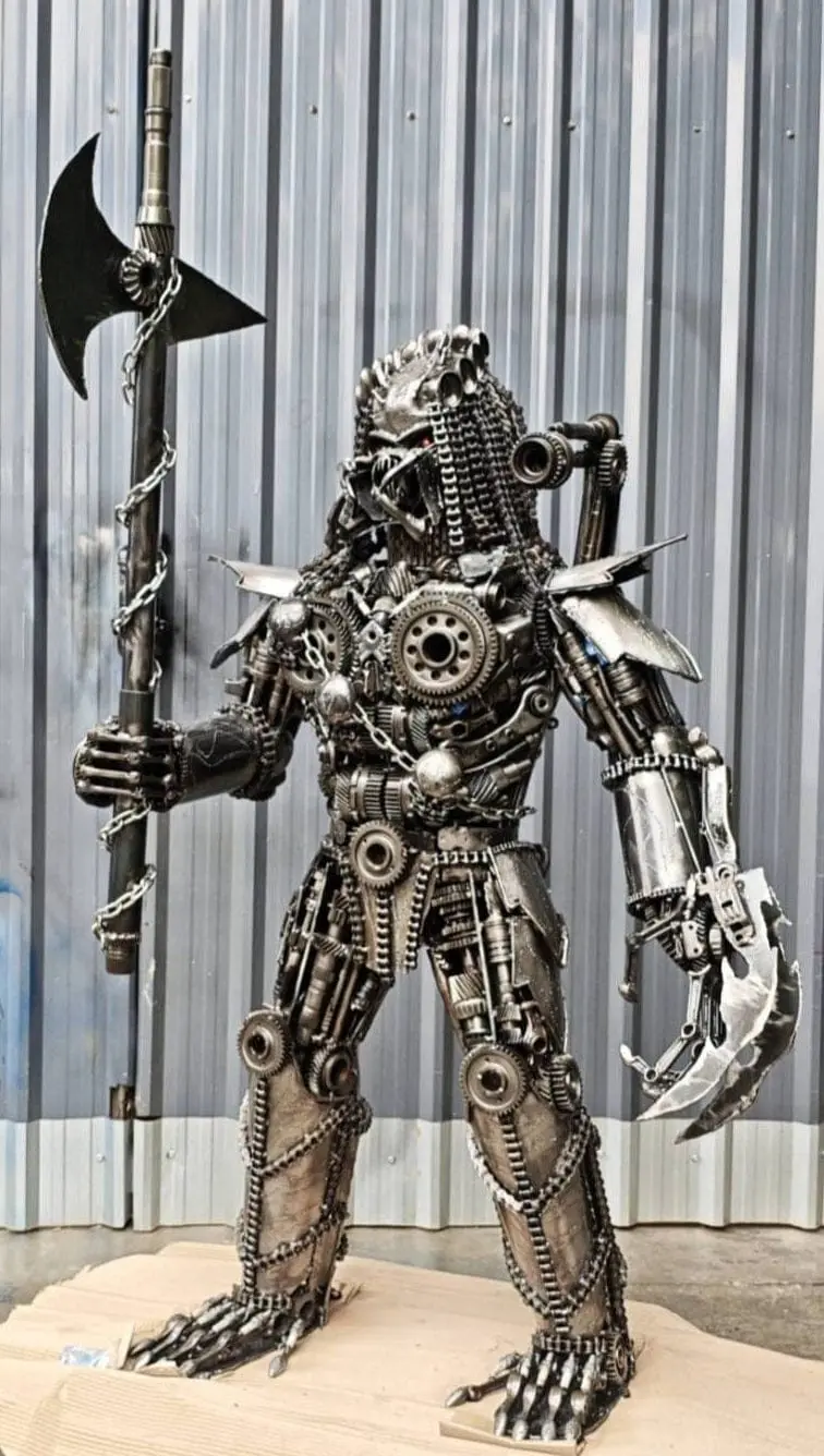 55" Predator Inspired Recycled Metal Art Sculpture 1