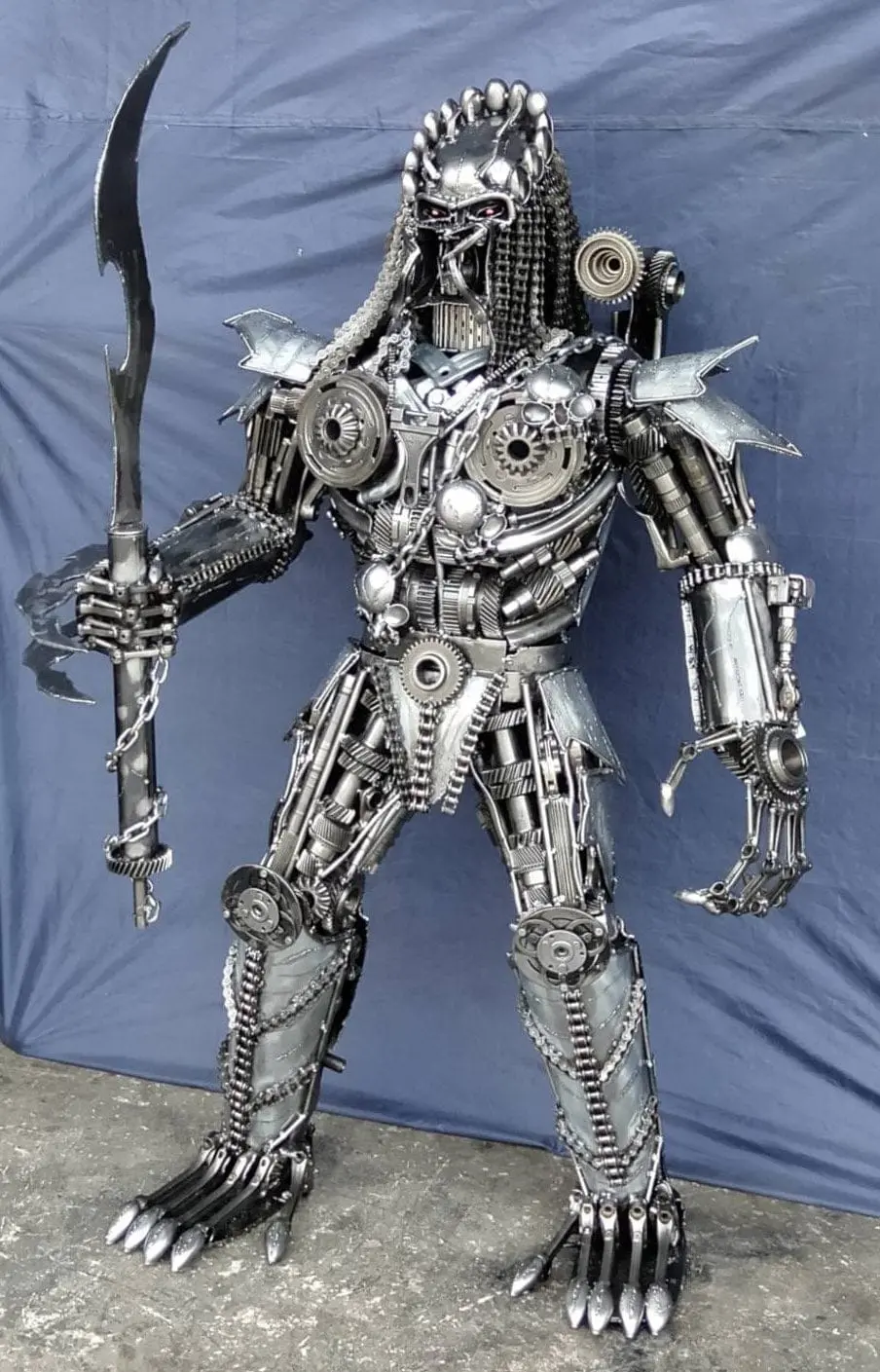 55" Predator Inspired Recycled Metal Art Sculpture 1