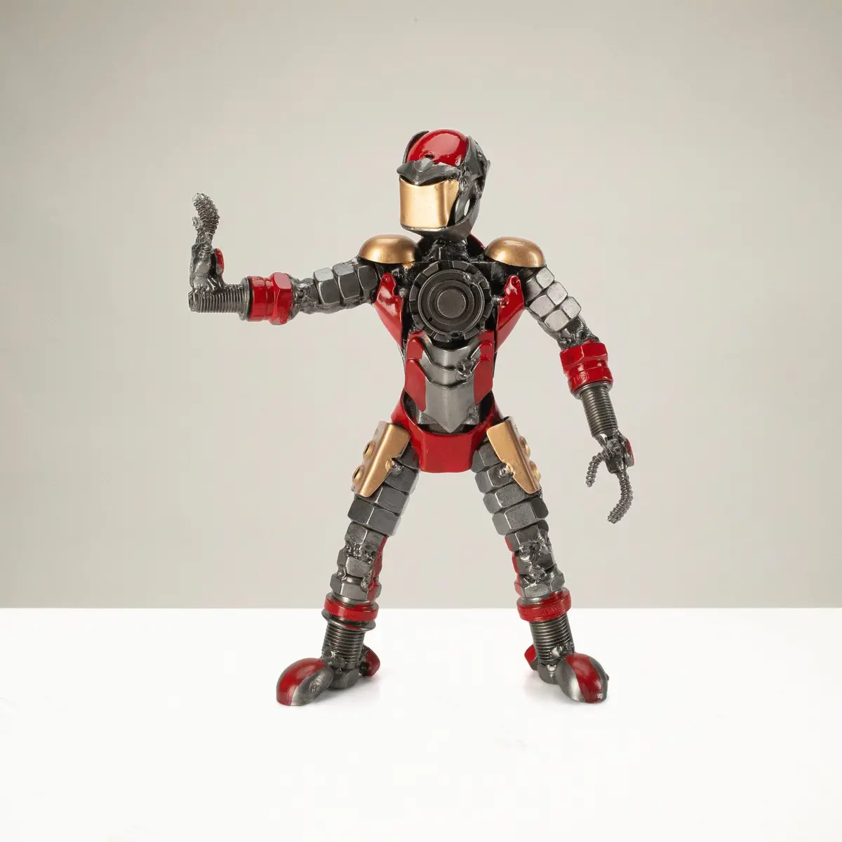 7.5” Iron Man Inspired Recycled Metal Sculpture 1