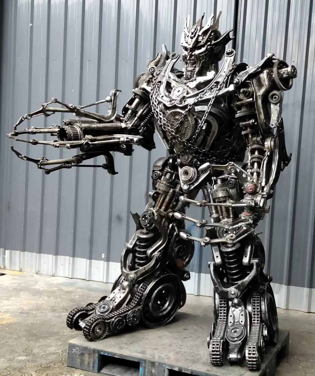 79" Megatron Inspired Recycled Metal Art Sculpture 1