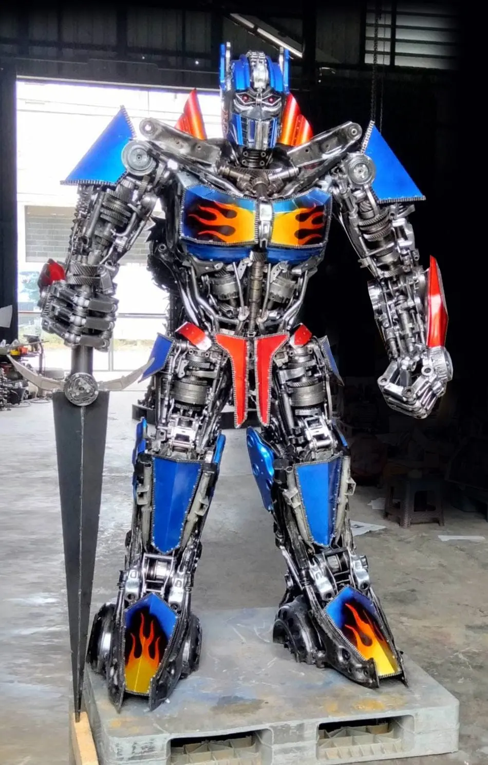 79" Optimus Prime Inspired Recycled Metal Art Sculpture 1