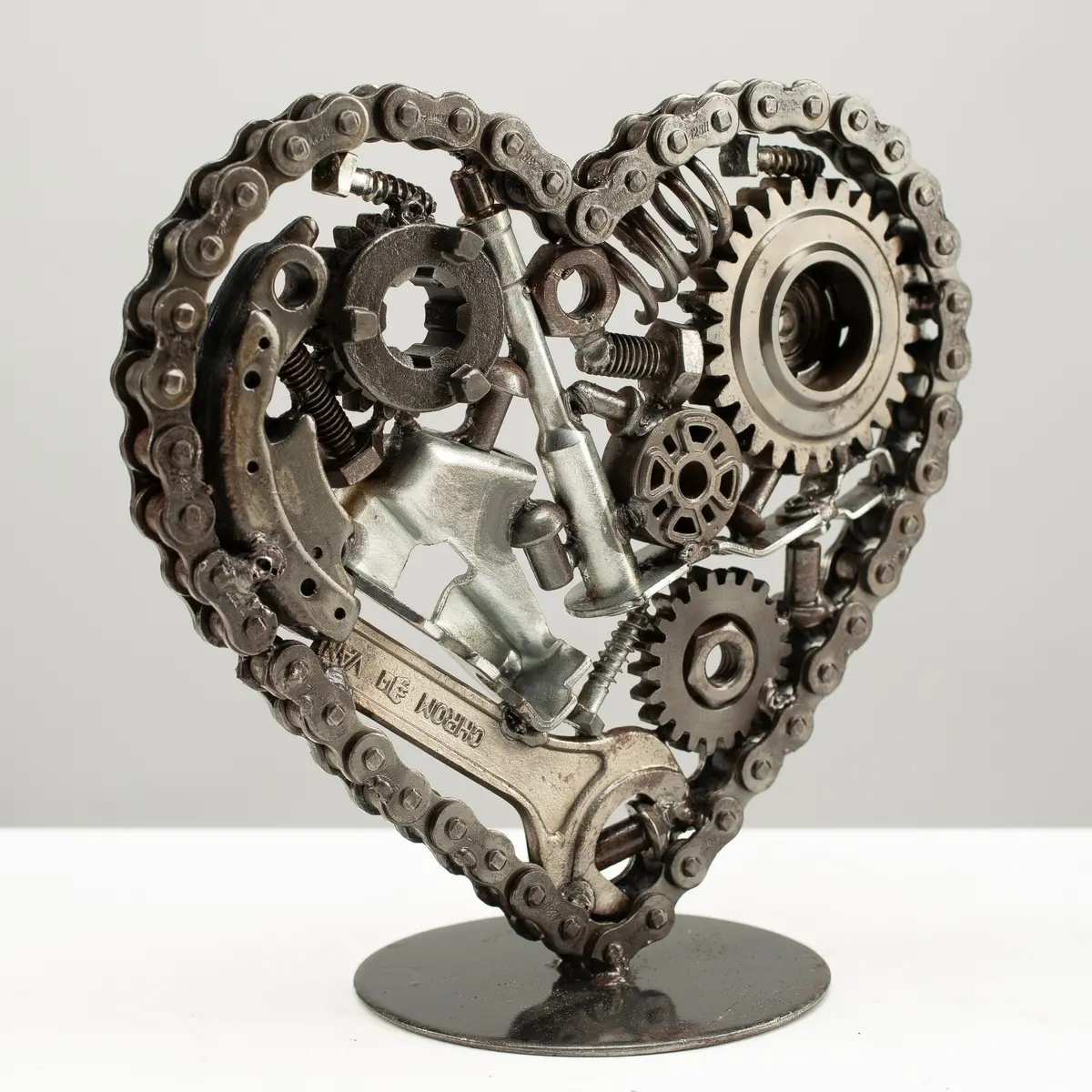 8" Heart Recycled Metal Art 1