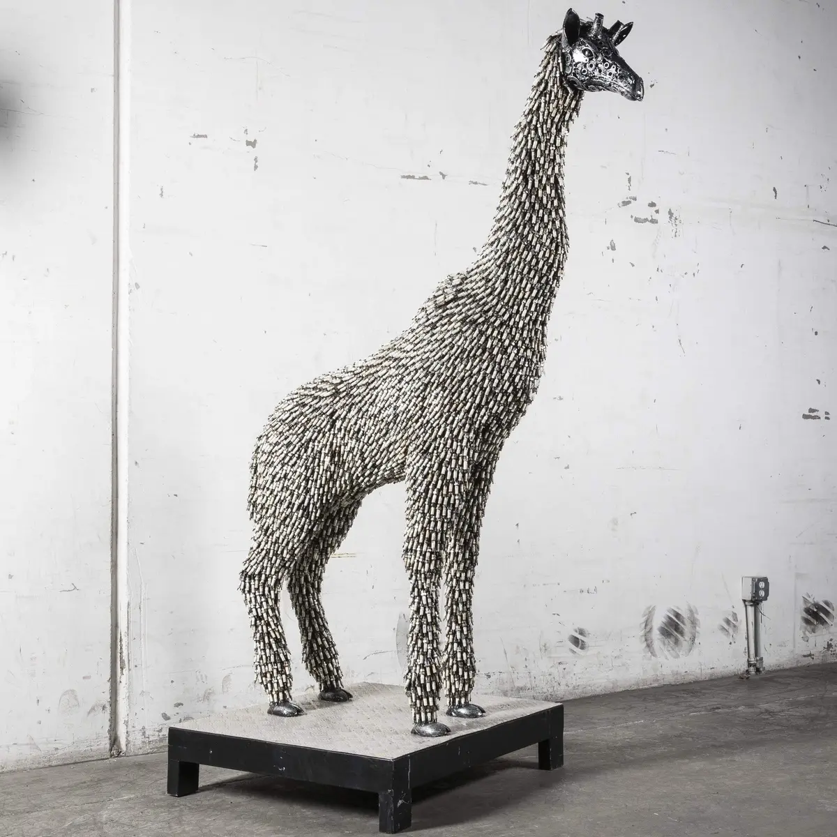 81" Spark Plug Giraffe (5,000+) Recycled Metal Art Sculpture 1