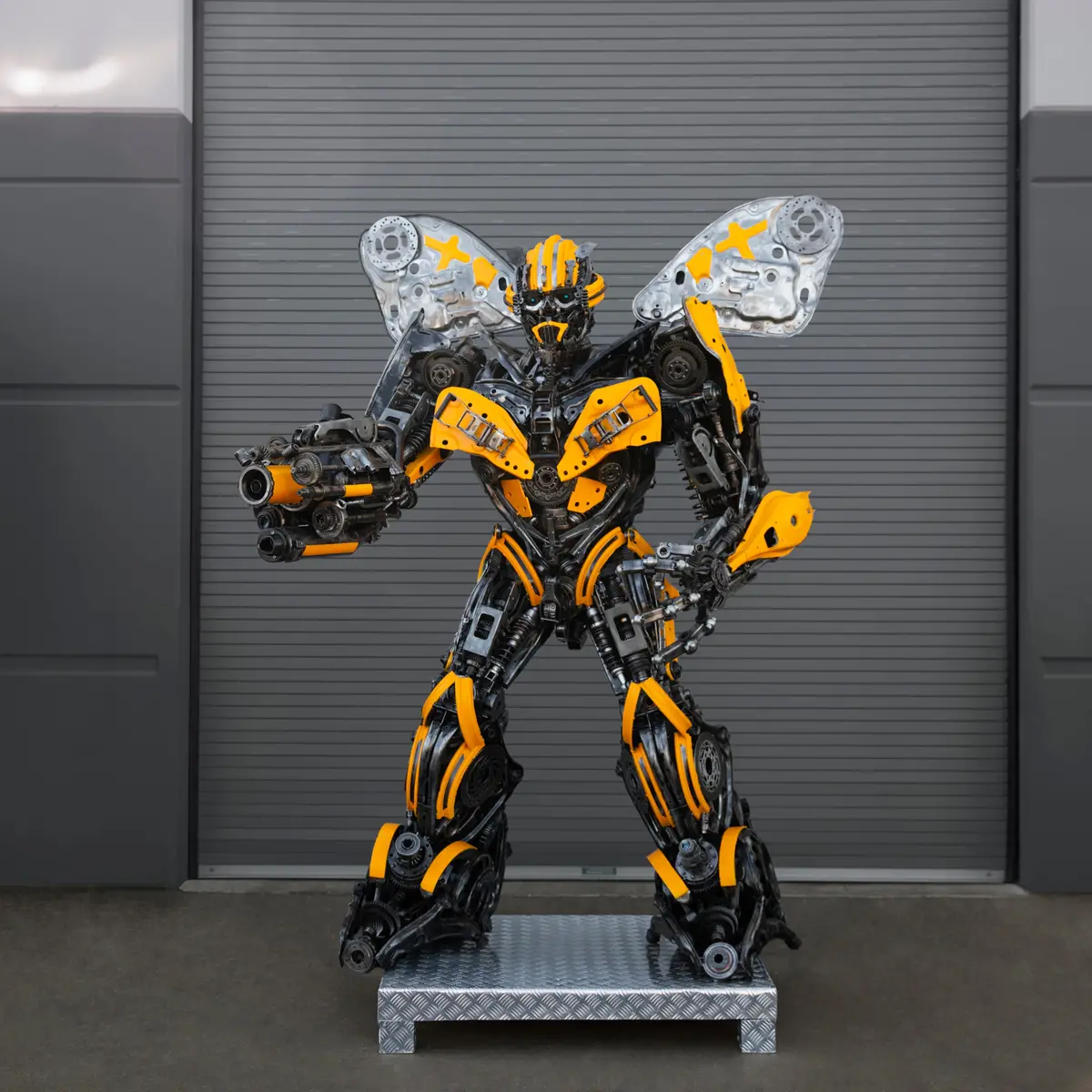 91" Bumblebee Inspired Recycled Metal Art Sculpture 1