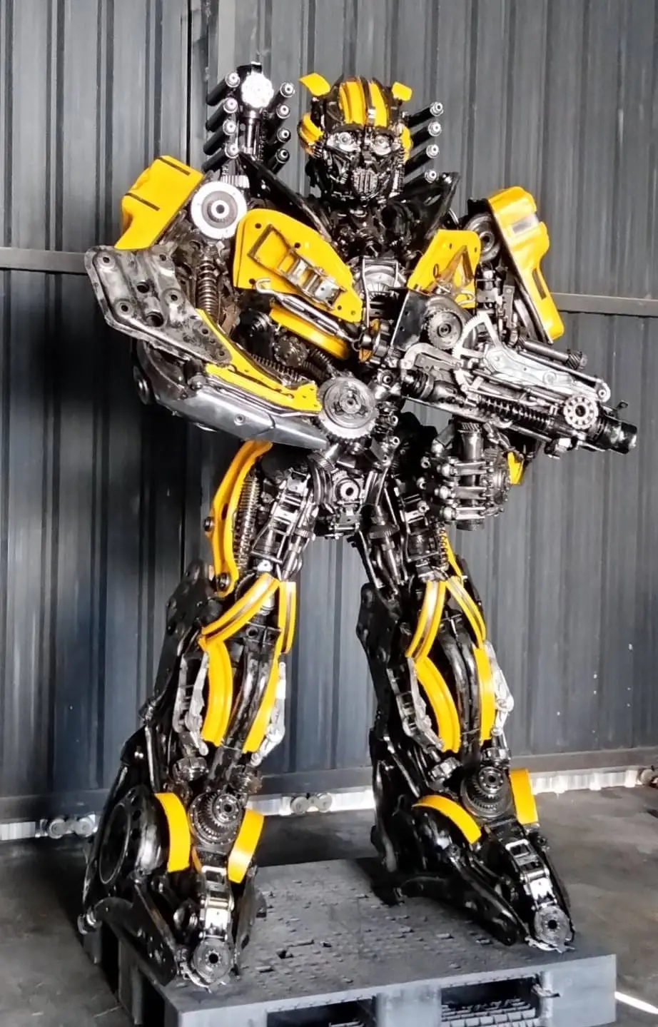 91" Bumblebee Inspired Recycled Metal Art Sculpture 1