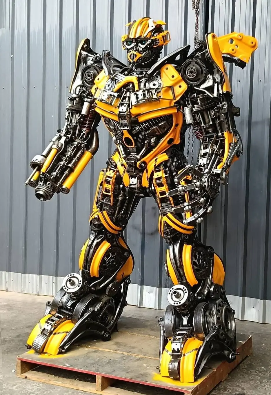 91" Bumblebee Inspired Recycled Metal Art Sculpture 1