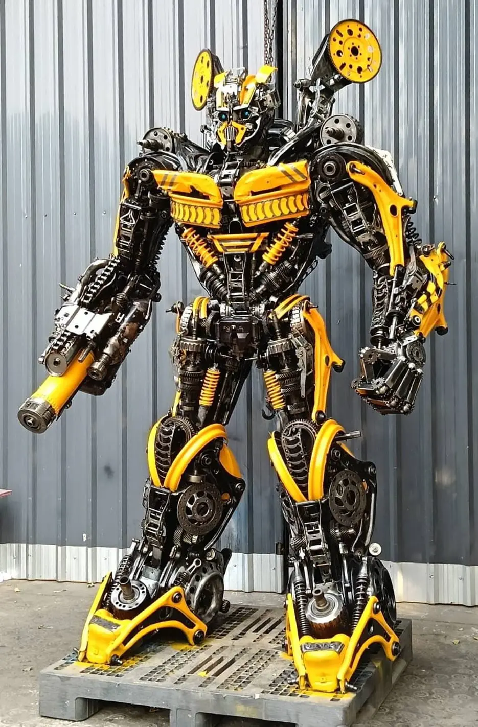 91" Bumblebee Inspired Recycled Metal Art Sculpture 1