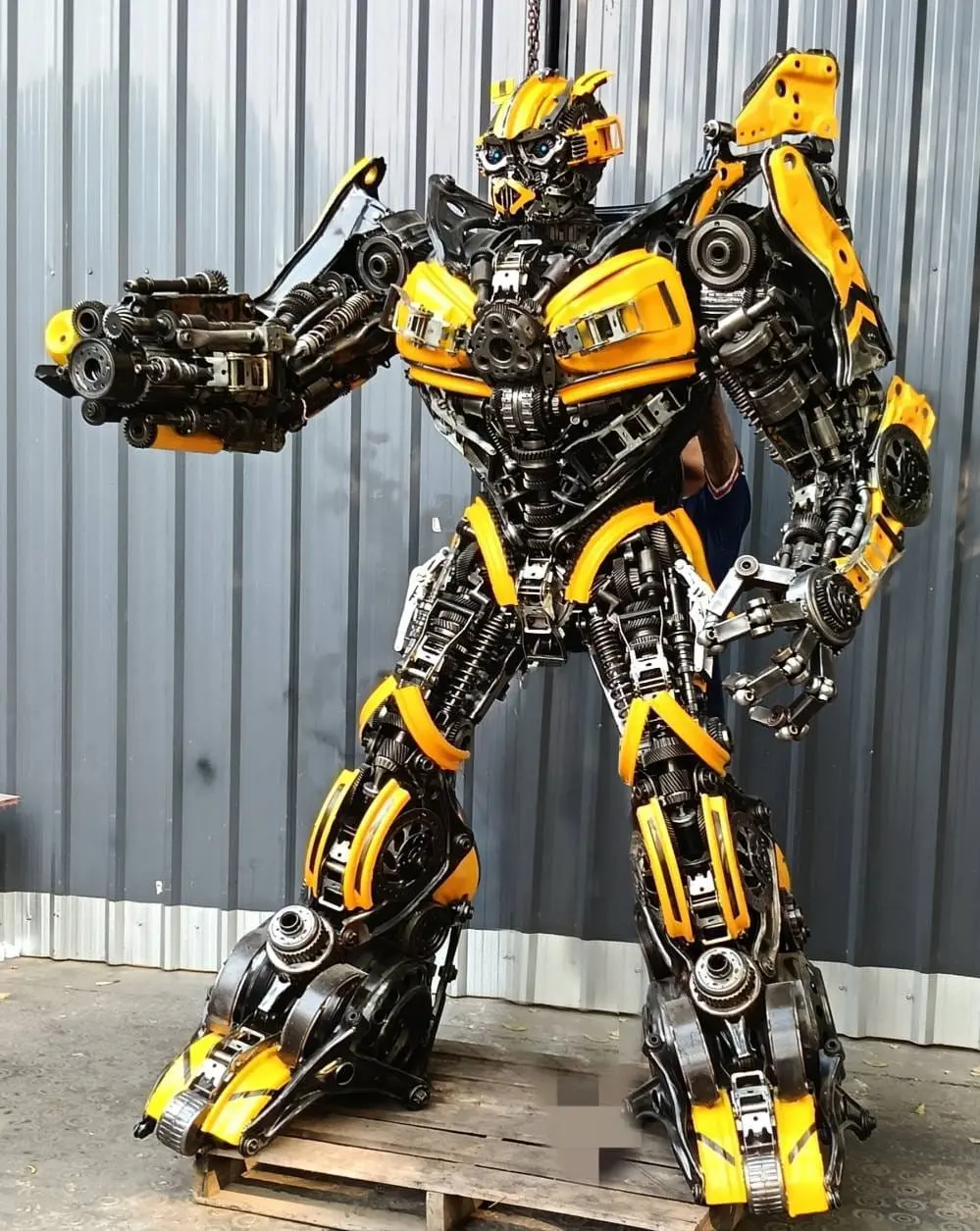 91" Bumblebee Inspired Recycled Metal Art Sculpture 1