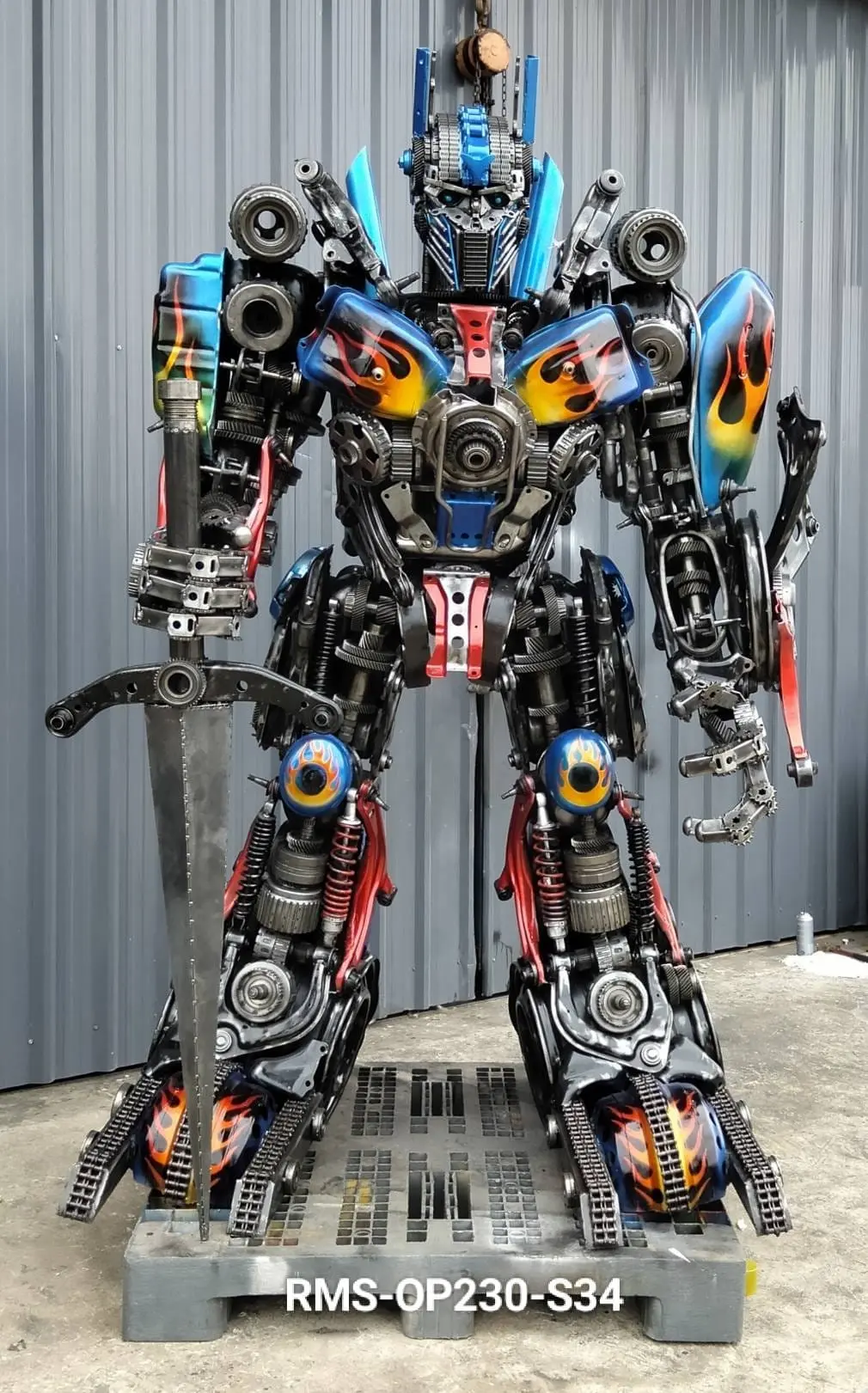 91" Optimus Prime Inspired Recycled Metal Art Sculpture 1