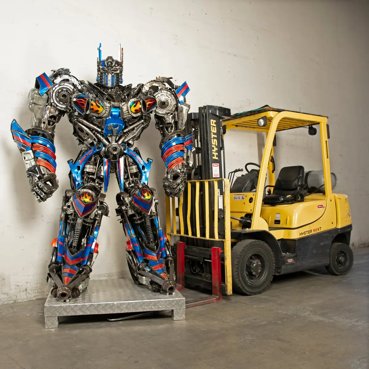 91" Optimus Prime Inspired Recycled Metal Art Sculpture 1