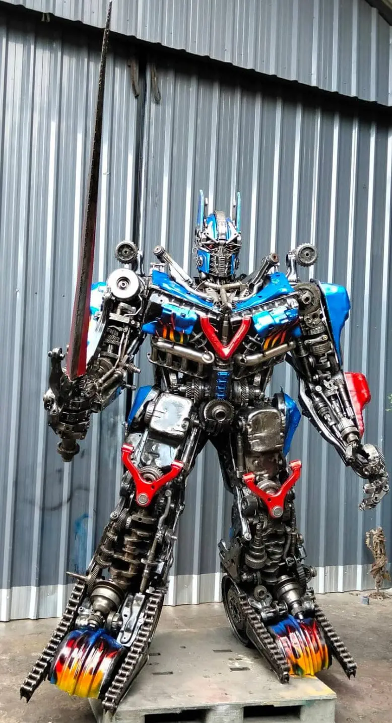 91" Optimus Prime Inspired Recycled Metal Art Sculpture 1