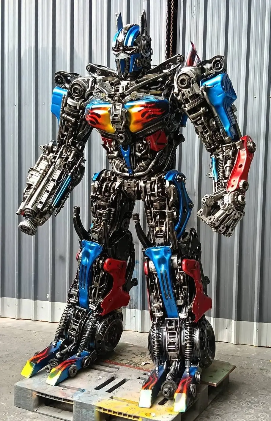91" Optimus Prime Inspired Recycled Metal Art Sculpture 1