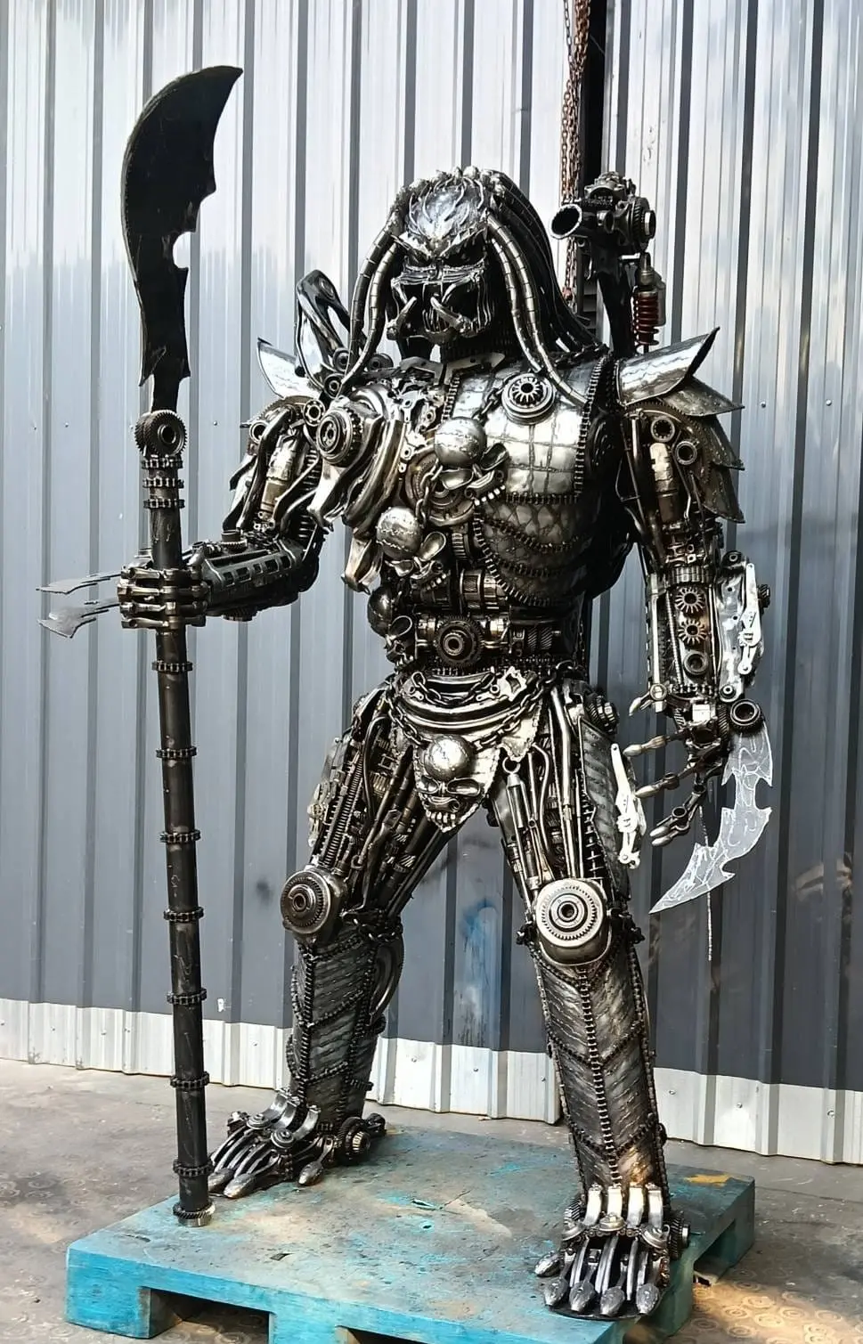 91" Predator Inspired Recycled Metal Art Sculpture 1